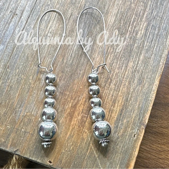 Silver statement chunky bubbles balls dangle earrings - Picture 1 of 8